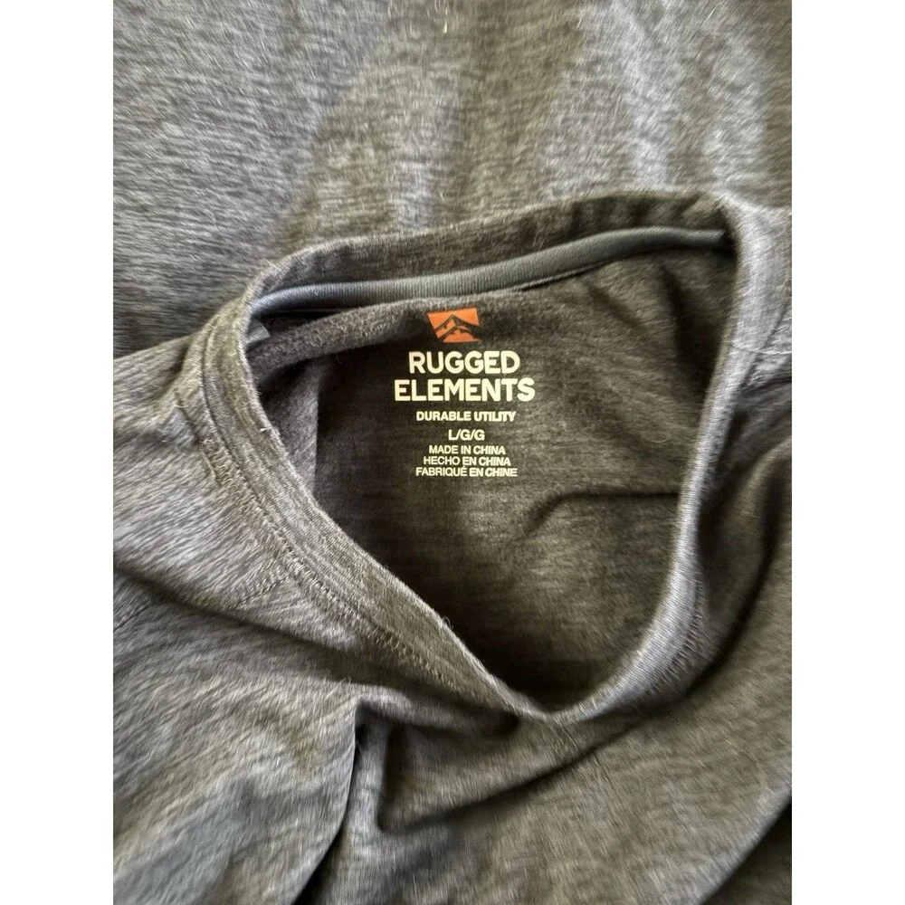 Rugged Elements Men's Long Sleeve Crew Shirt Gray, Large‎